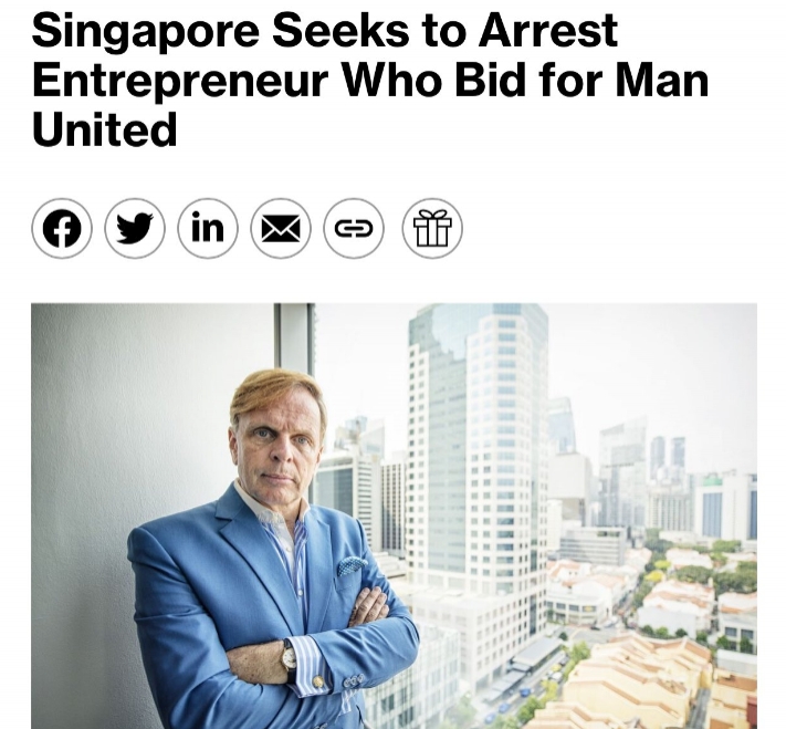 共和报:一位芬兰商人遭新加坡通缉,此前他曾尝试收购曼联和国米